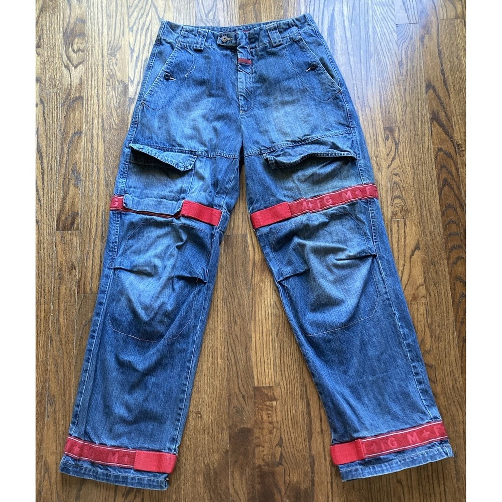 Marithe Francois Girbaud Jeans Mens 32x32 Baggy Blue Shuttle Tape VTG Y2K Cargo